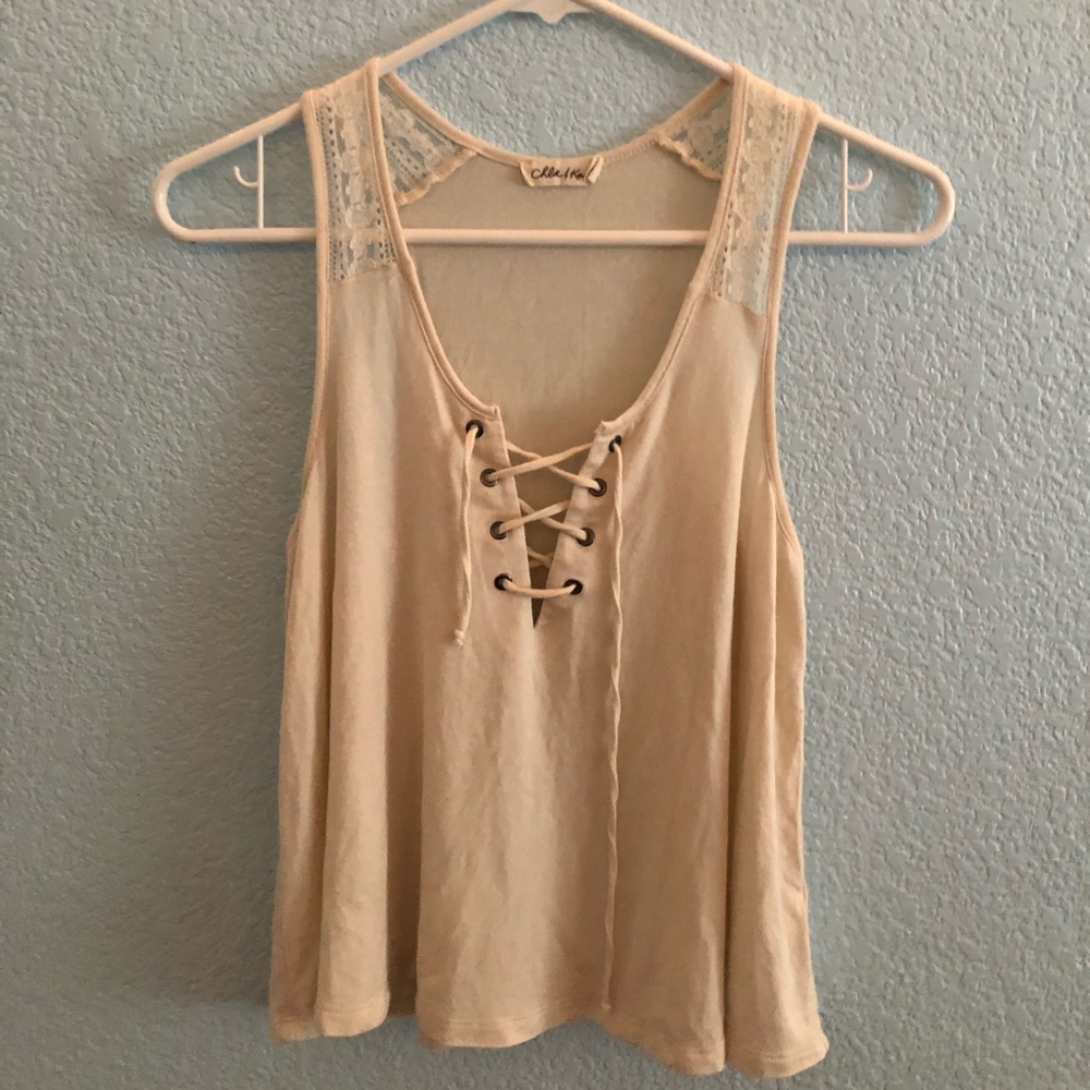 cream tank top
